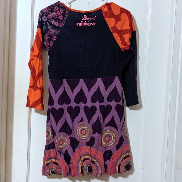 Desigual Rainbow Girl’s Dress Boho Multi-Color Sequins Size 13/14 yrs - Picture 5 of 7